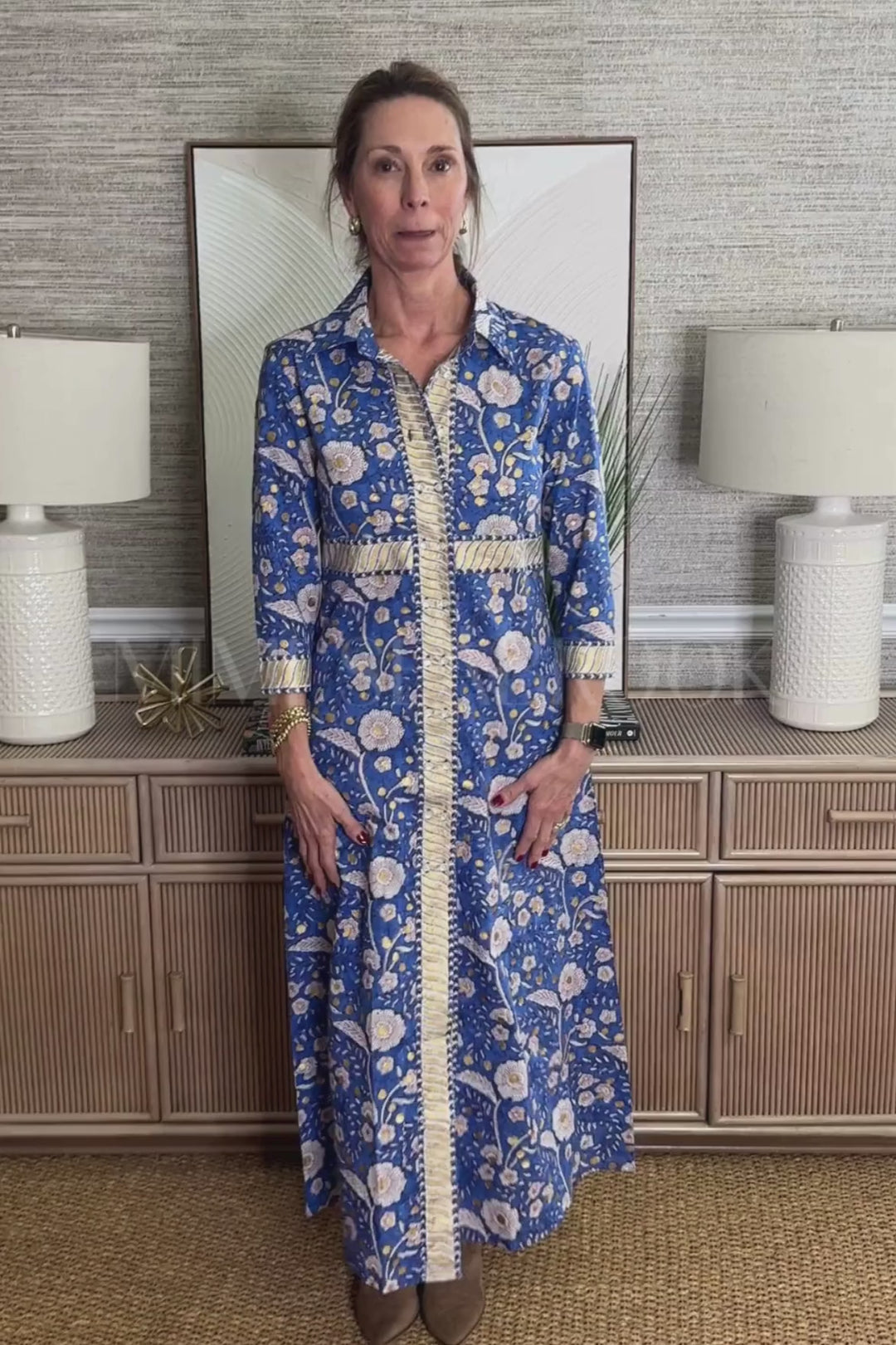 Shirt Maxi Dress, Carolina Blue by Oliphant