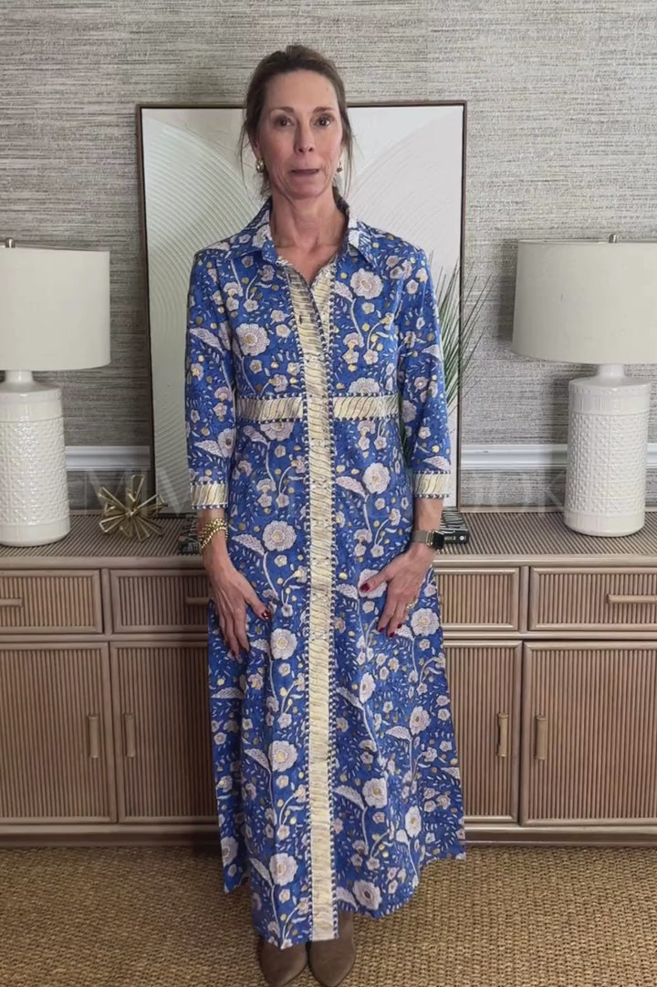 Shirt Maxi Dress, Carolina Blue by Oliphant