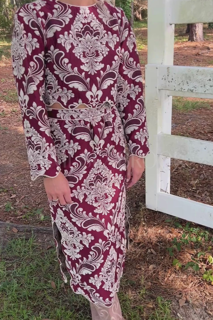 Bicolor Jacquard Waves Top by Farm Rio