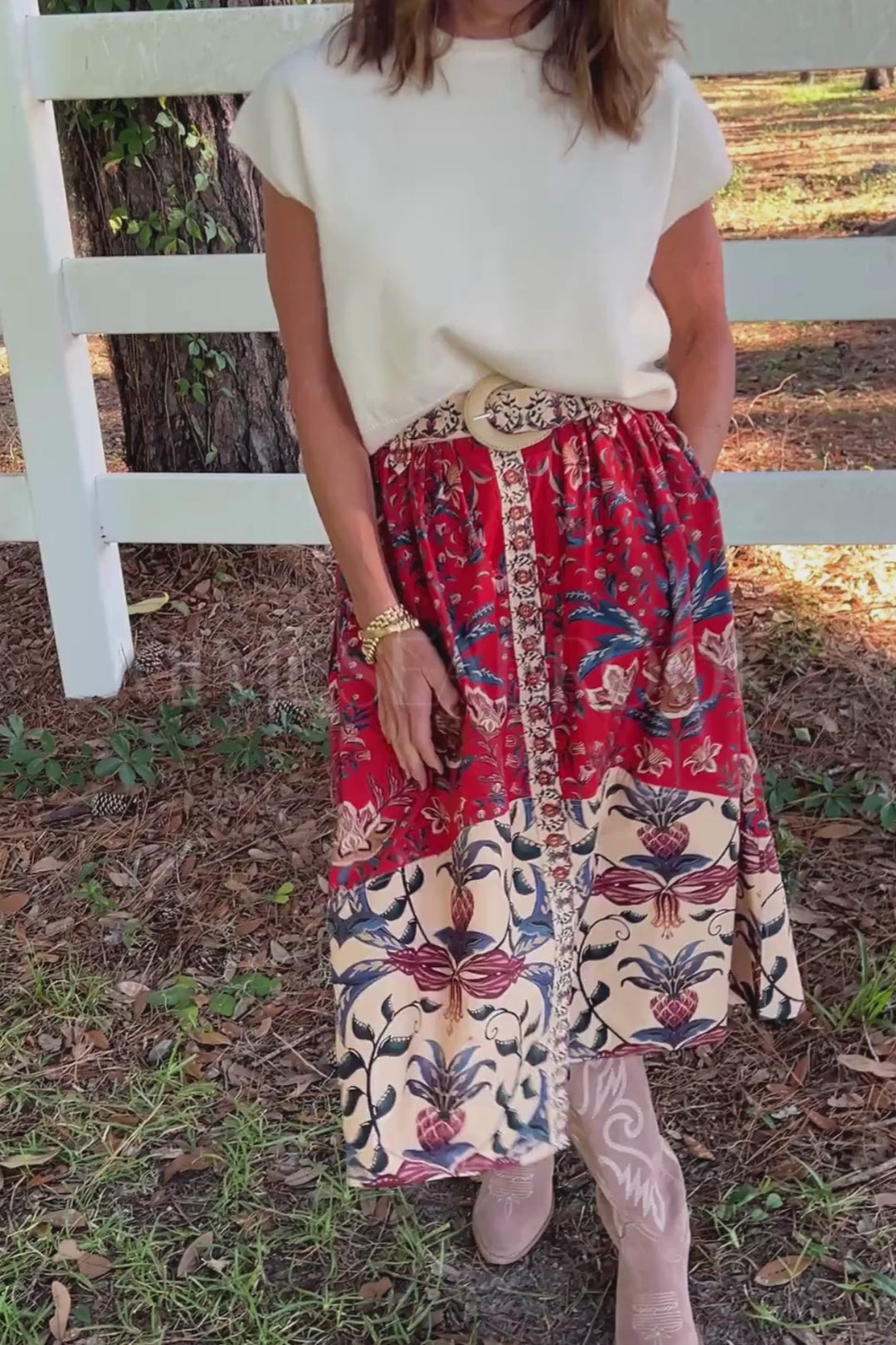 Winter Breeze Midi Skirt by Farm Rio