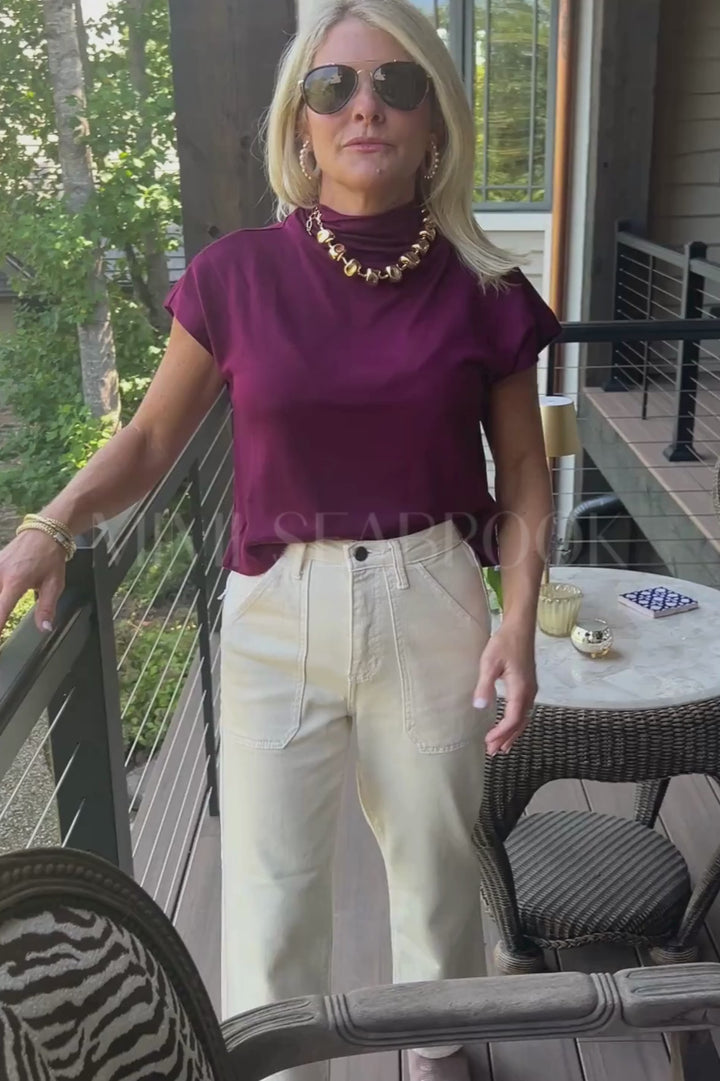 Kalei top, burgundy