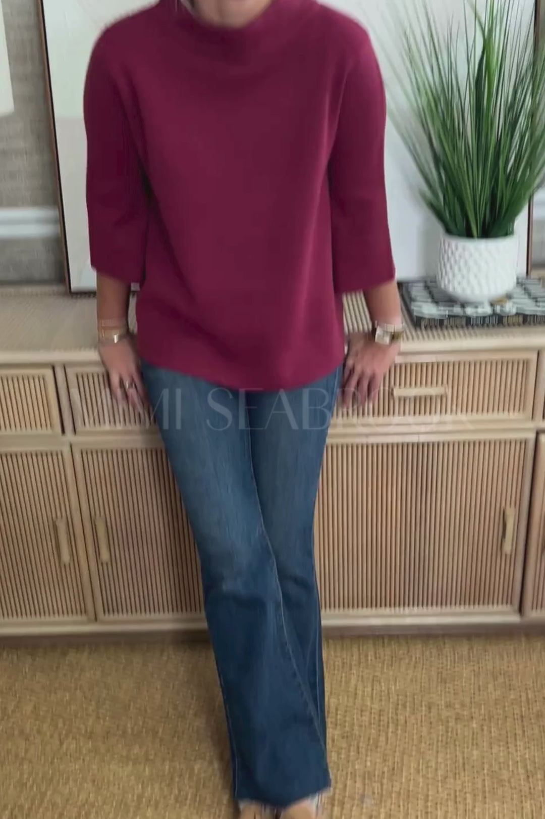 Hillcrest sweater, crushed berry