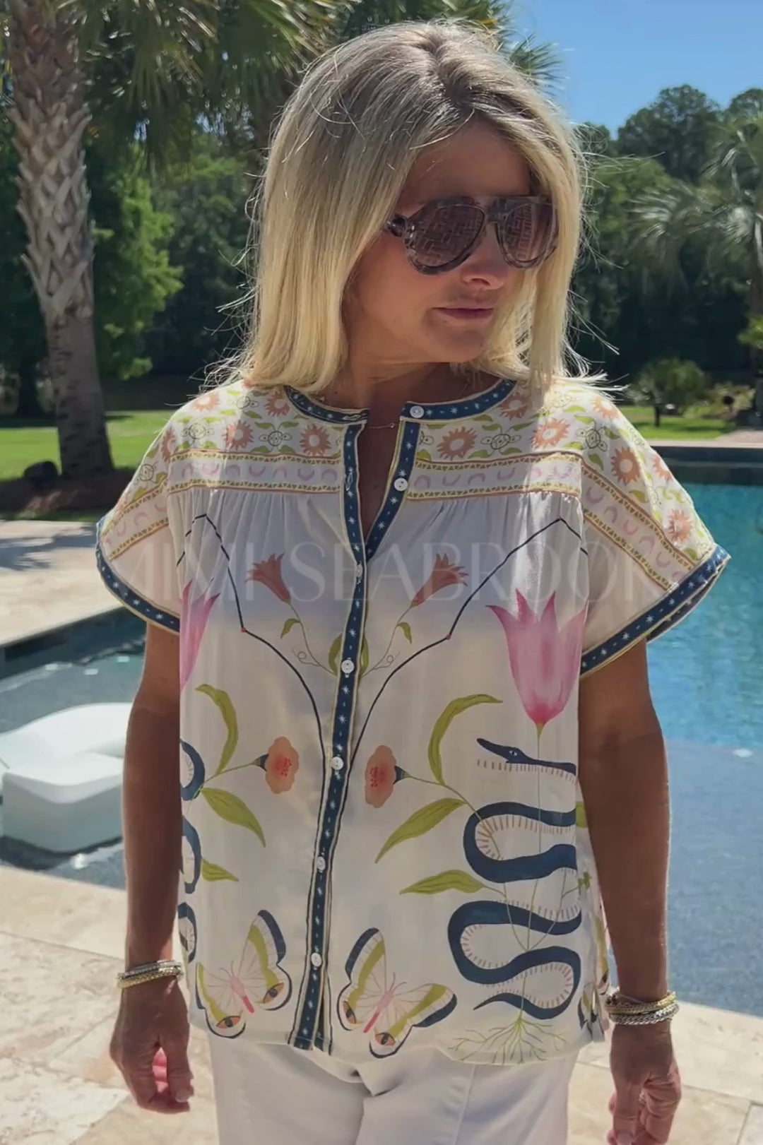 Hadley Top, Montecito Print by Cleobella