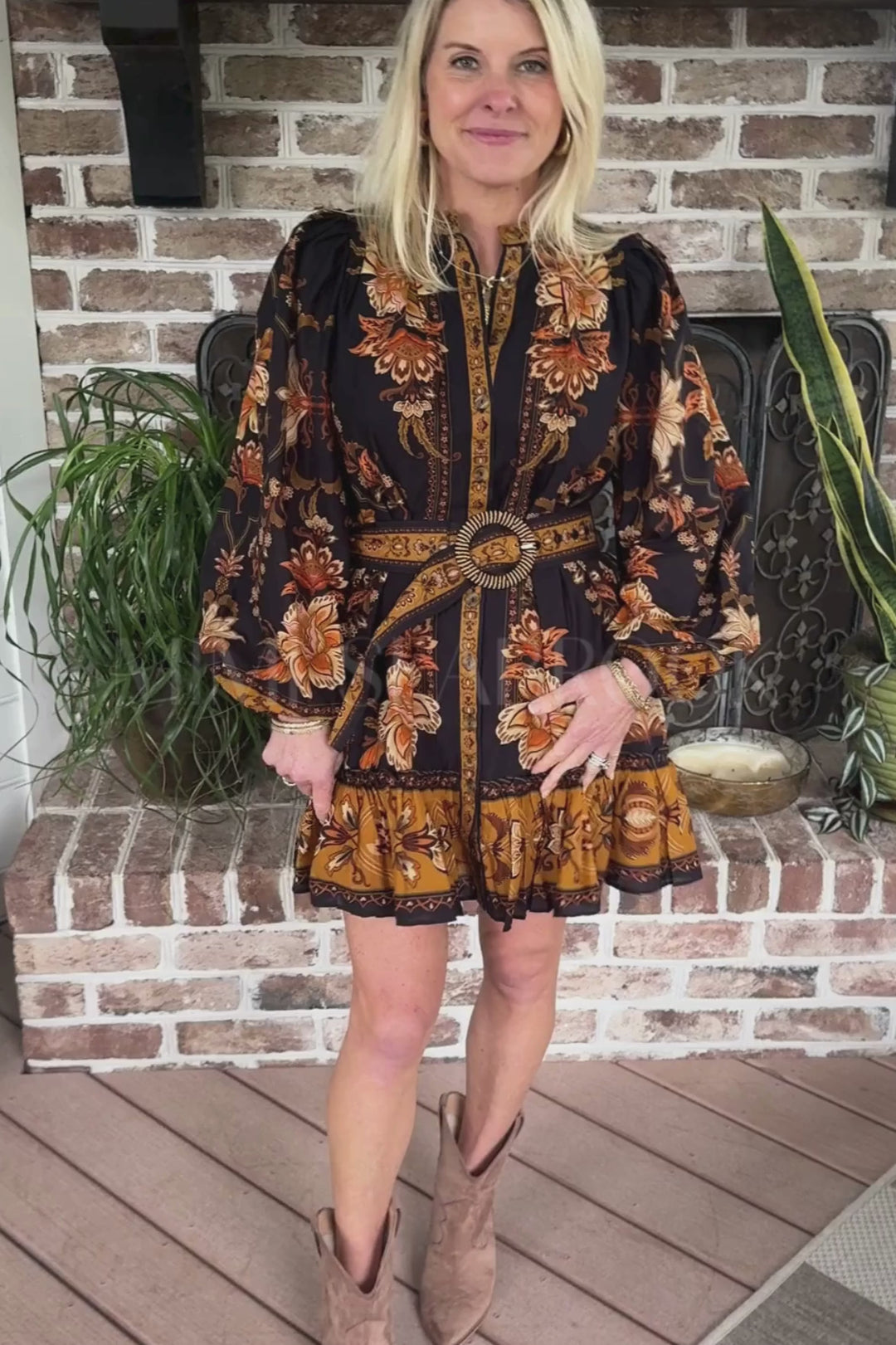 Majestic Garden Black Mini Dress by Farm Rio