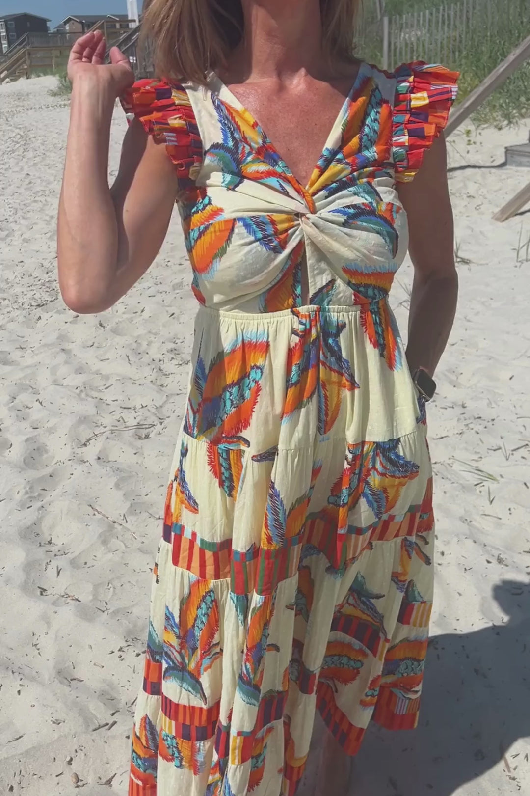 Grayton Beach Dress, tropical print by King + Pitt