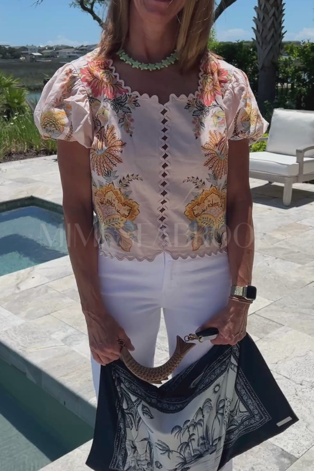 Ligia Light Pink Blouse by Farm Rio