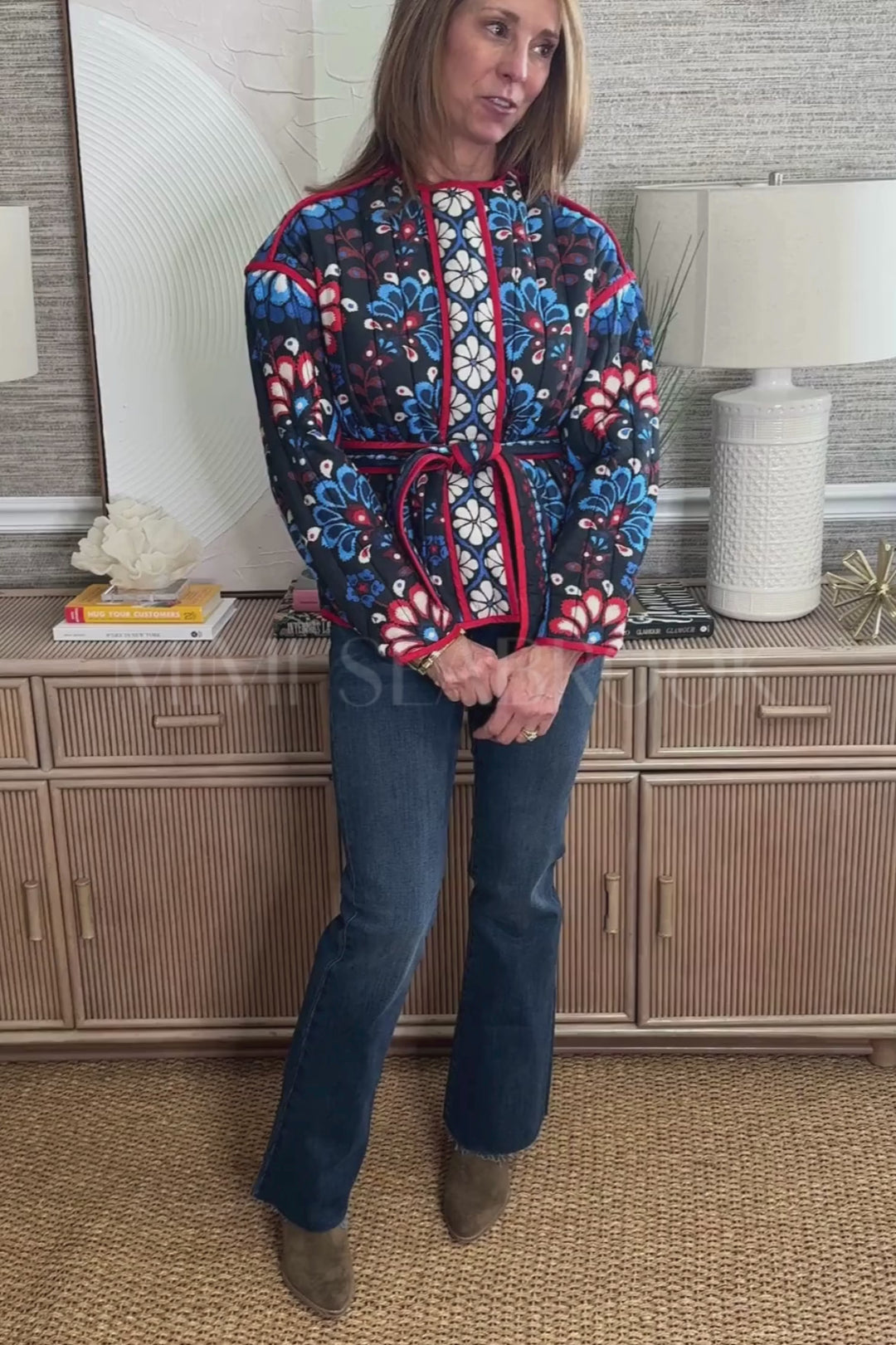 Latina Scarf Black Jacket by Farm Rio