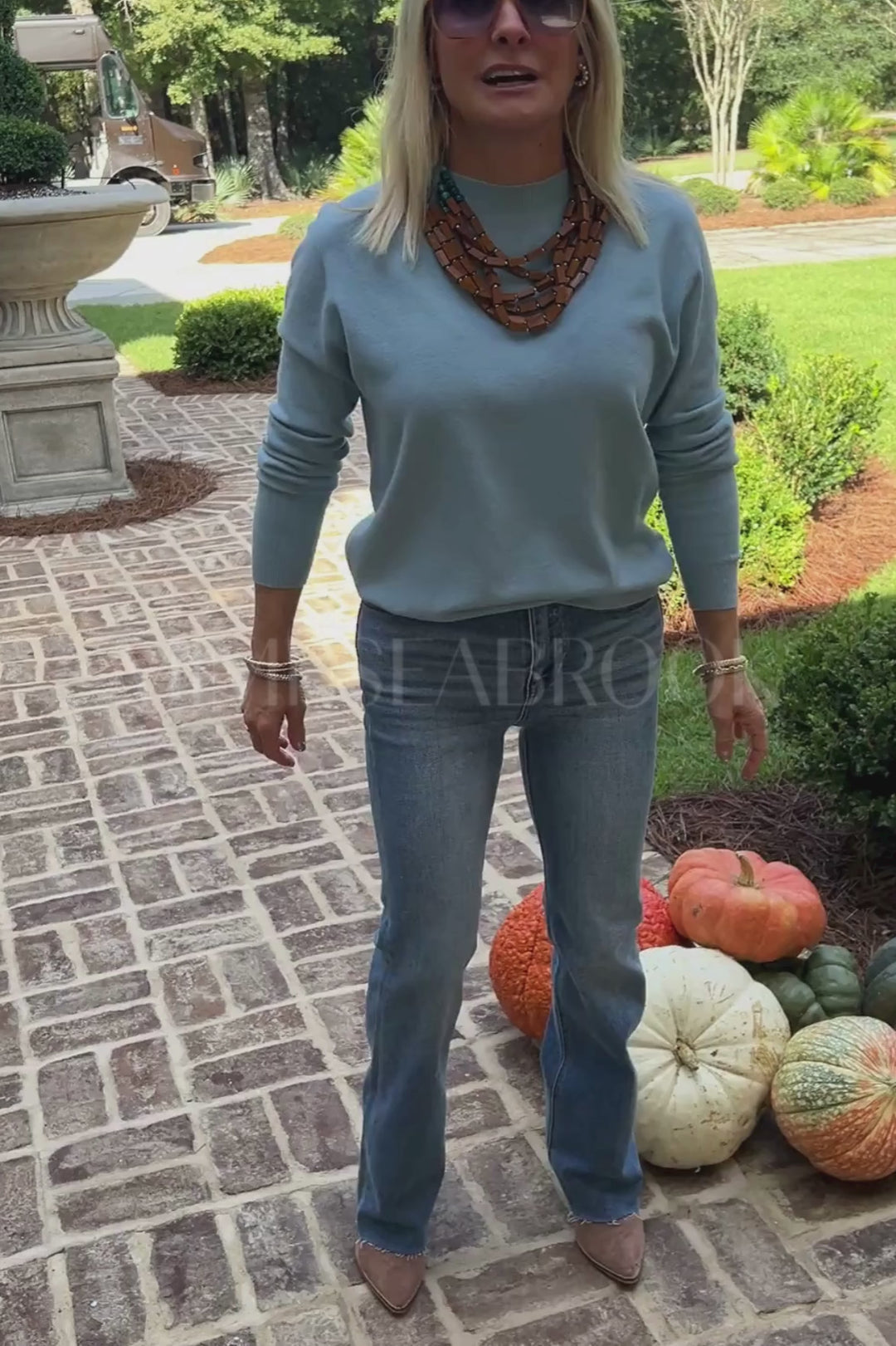 Davidson sweater, sky blue