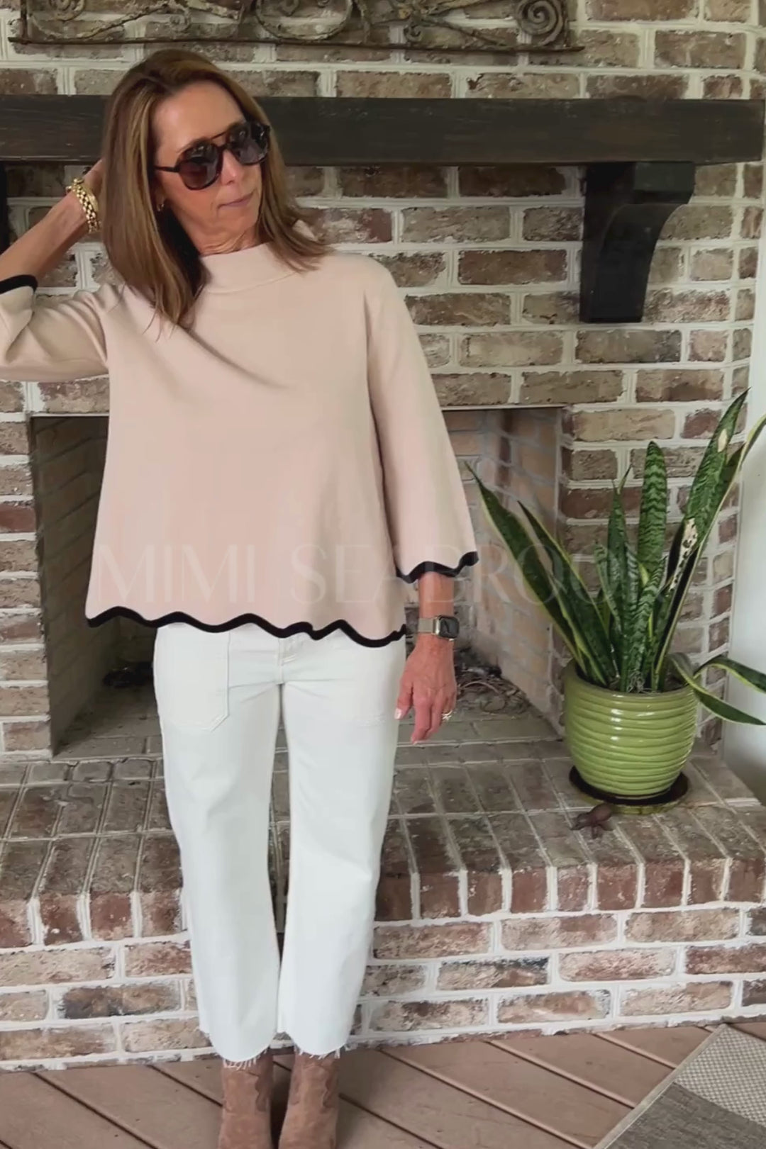 Averi sweater, blush/black