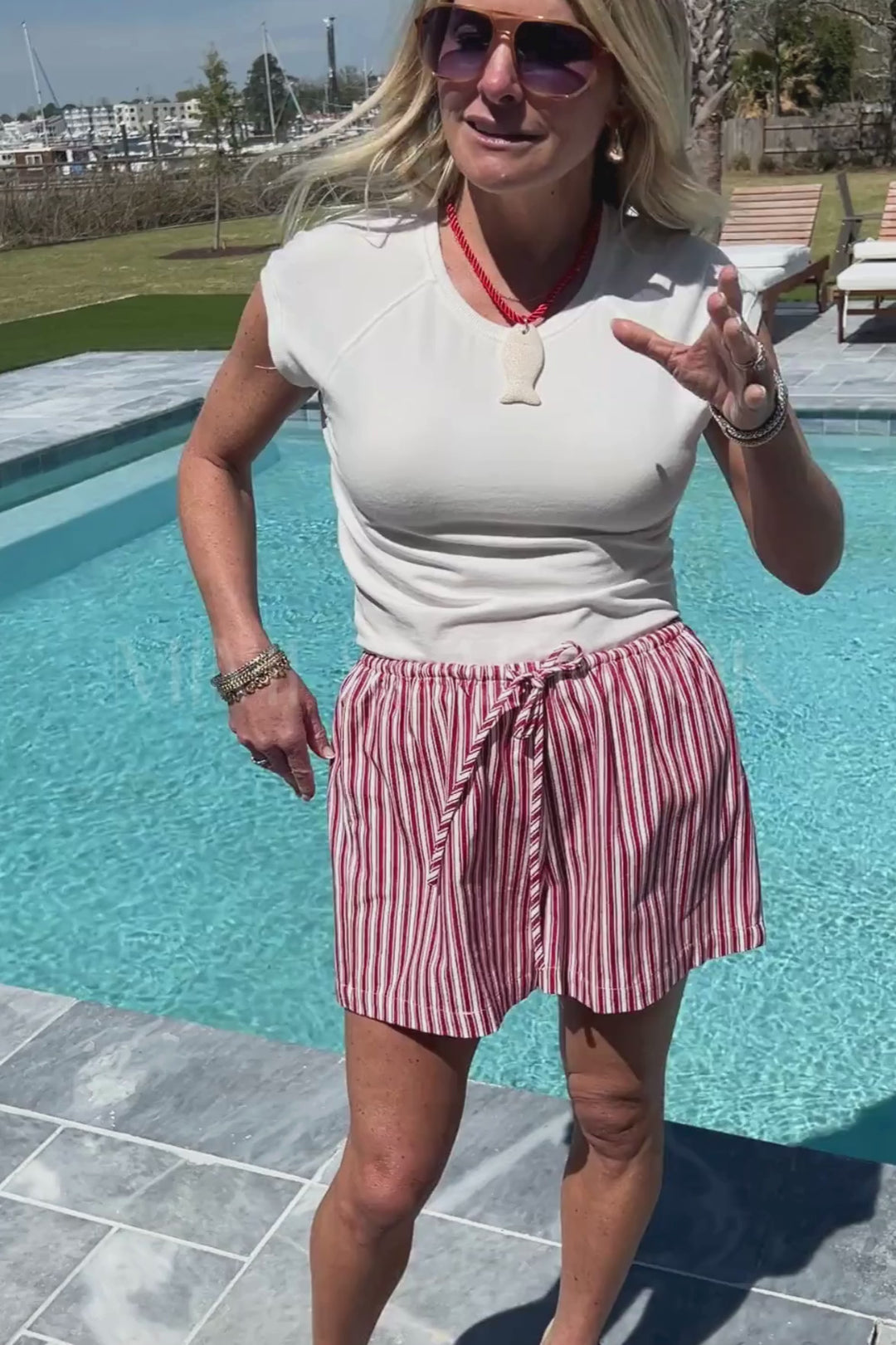 Holstein shorts, red/cream