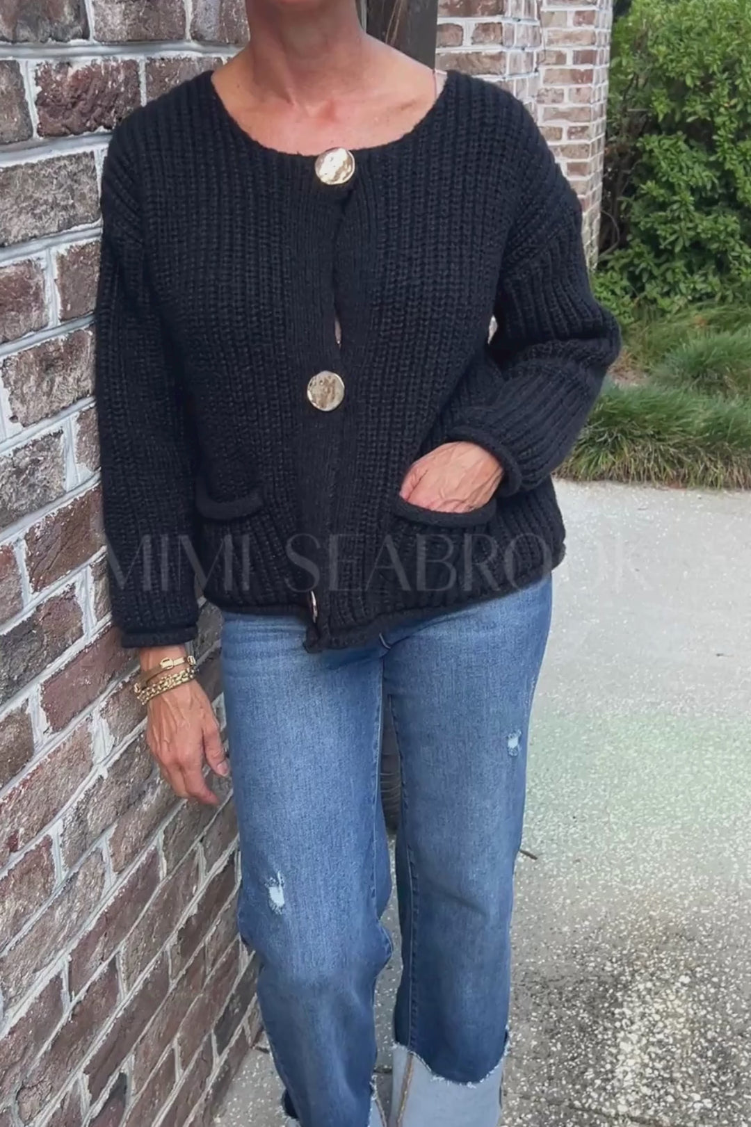 Cates cardigan sweater, black