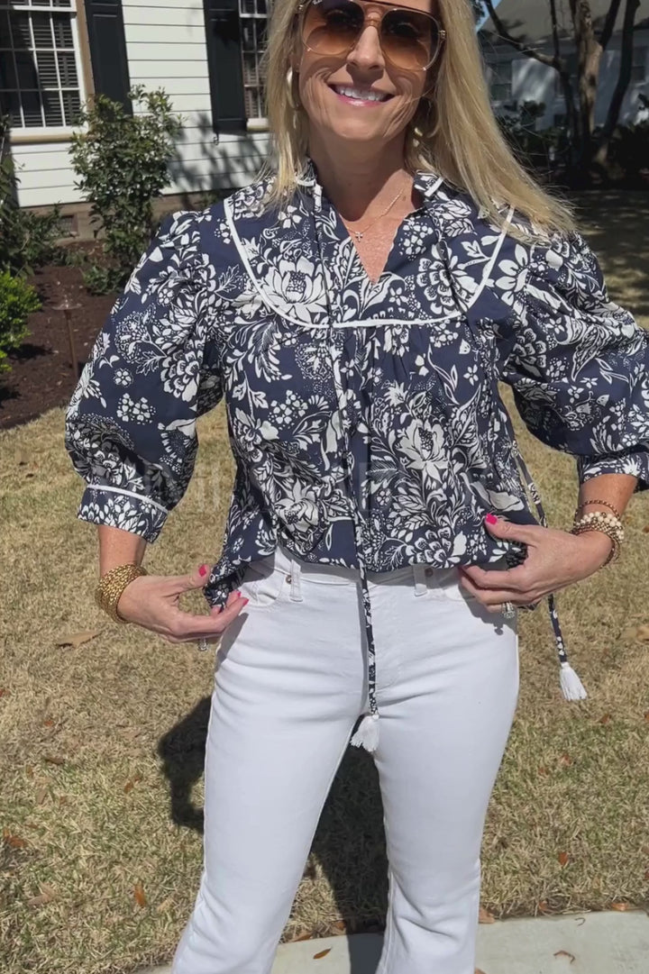 Levana top, navy
