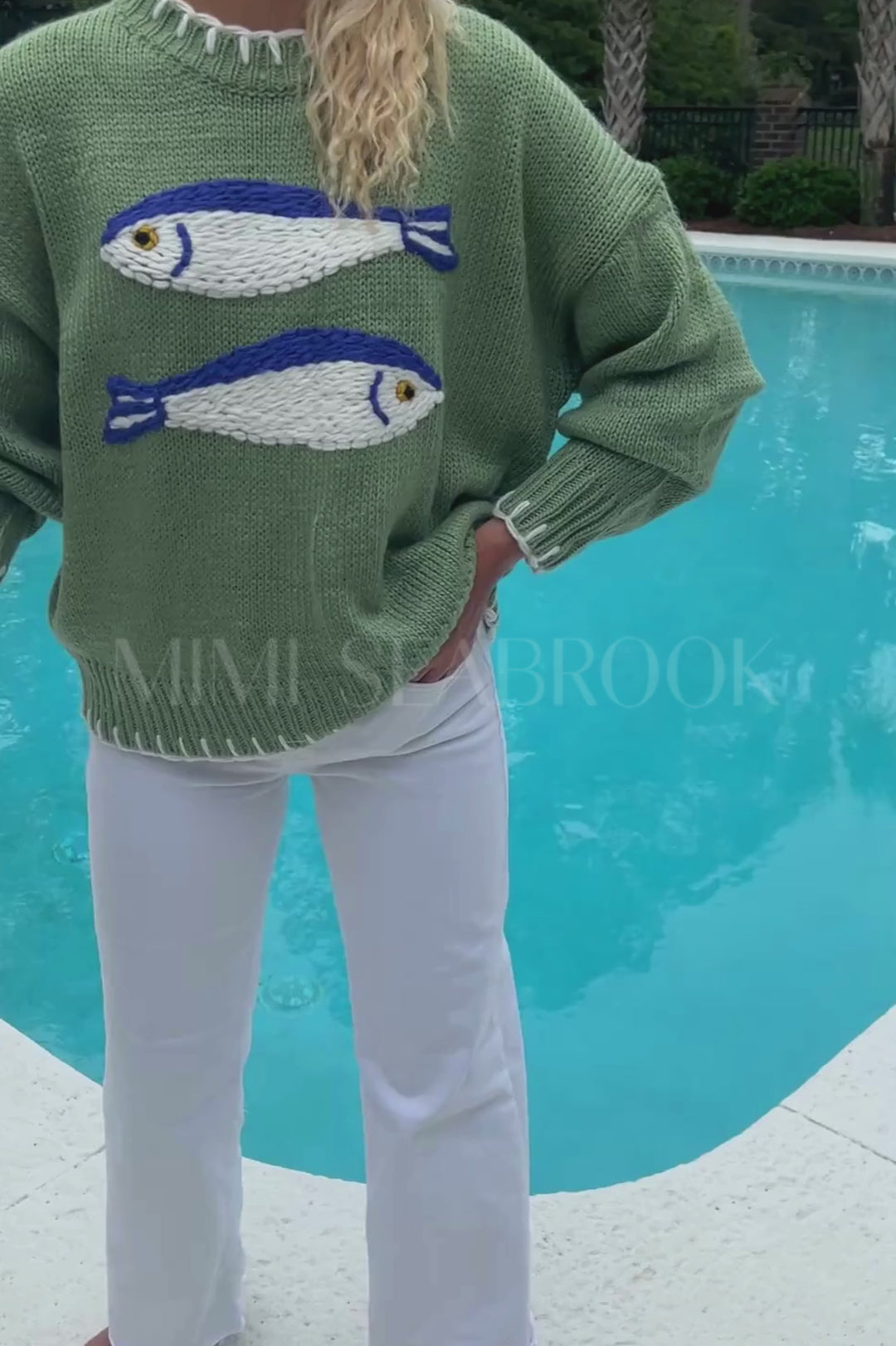 Thisbe sweater, basil fish