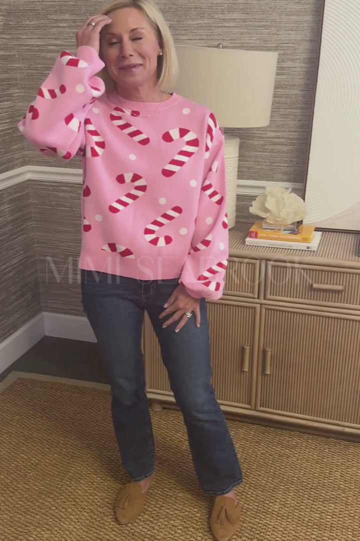 Anchorage candy cane sweater