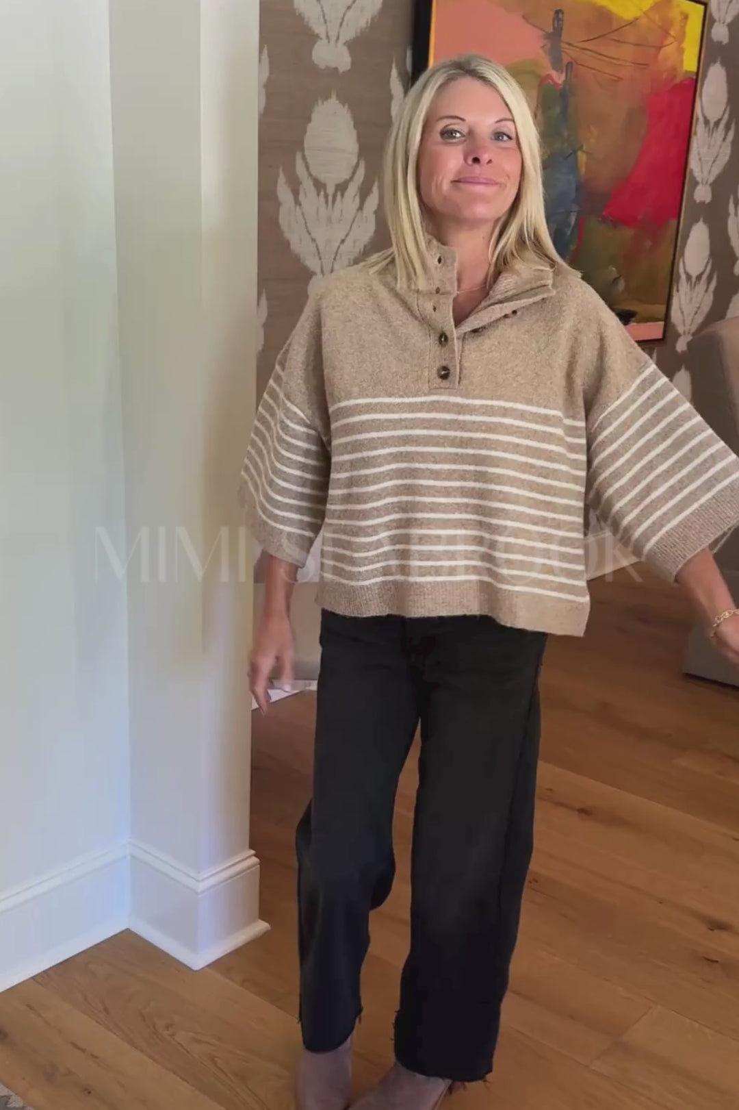Gamble sweater top, camel