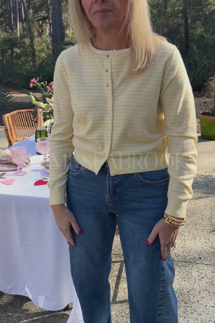 Randel sweater, yellow/white