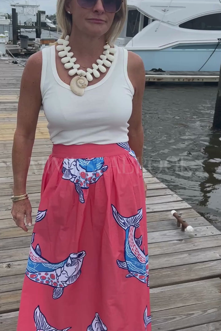 Islamorada Skirt by King + Pitt, sunset tarpon print