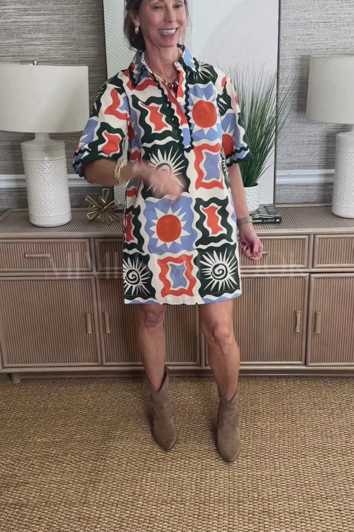 Collared Shirt Dress, Helios Blue by Oliphant