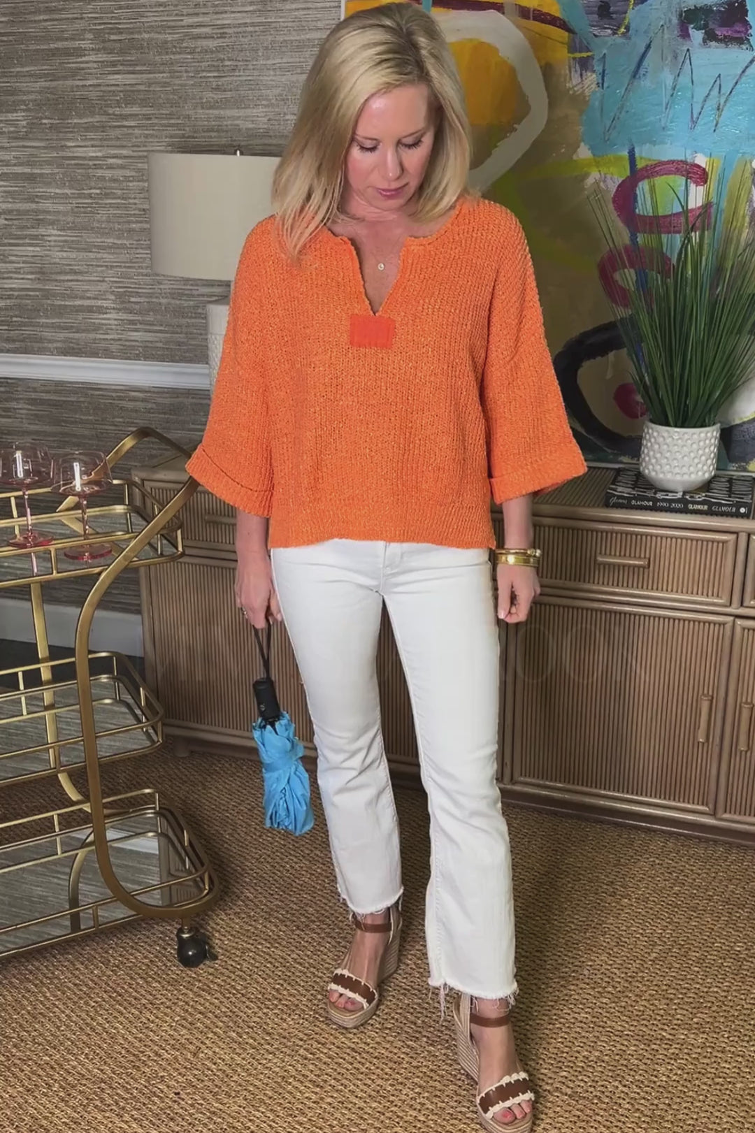 Deane sweater, tangerine