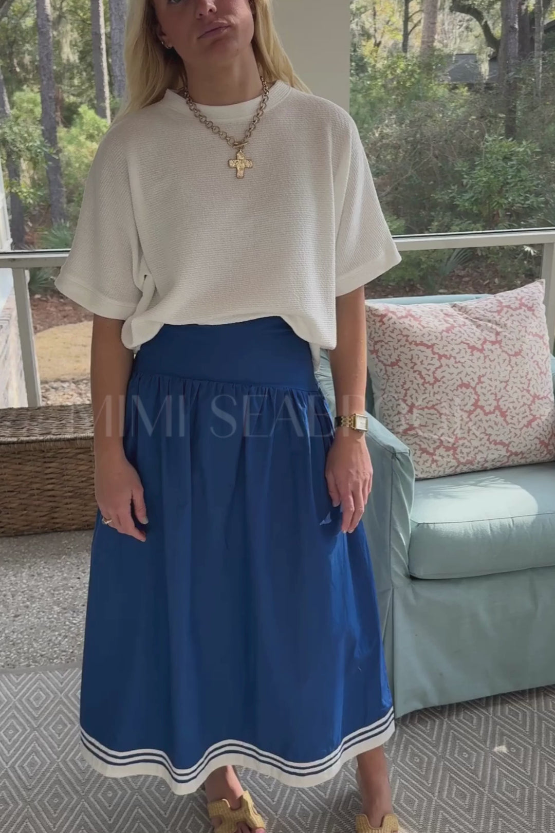 Oliver Embroidered Poplin Skirt by Lusana