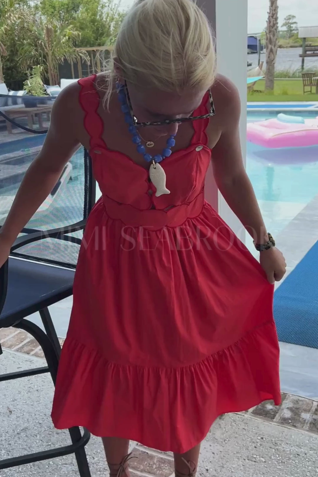 Whittier dress, red
