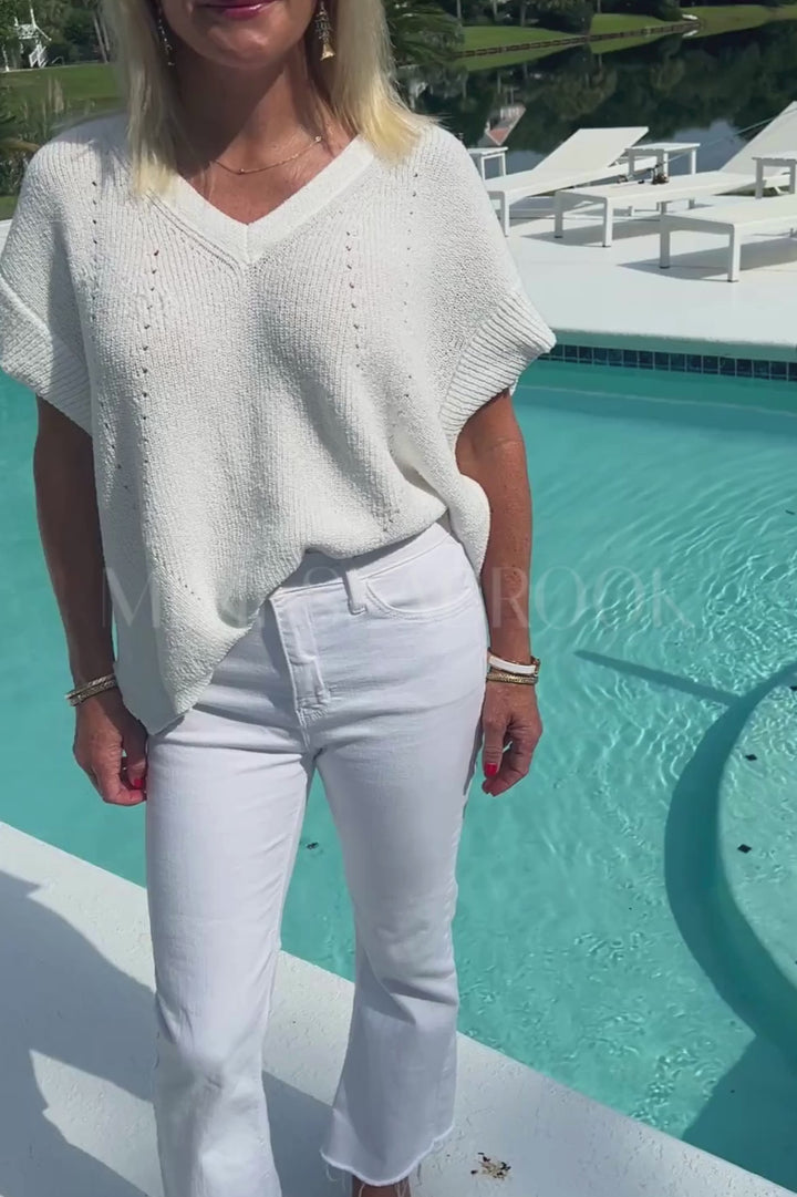 Sidney knit top, off white