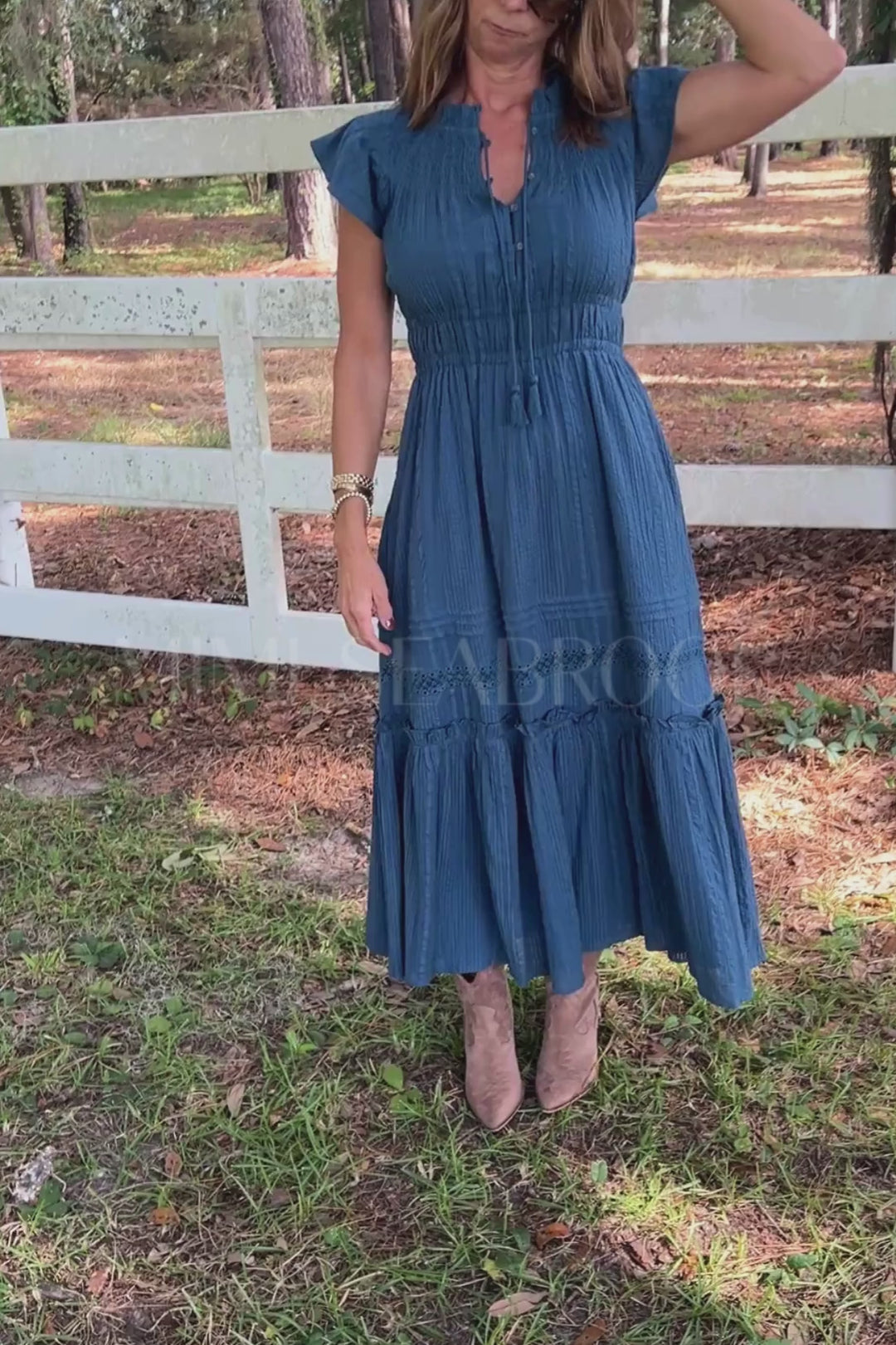 Indira Ankle Dress, majorca blue by Cleobella