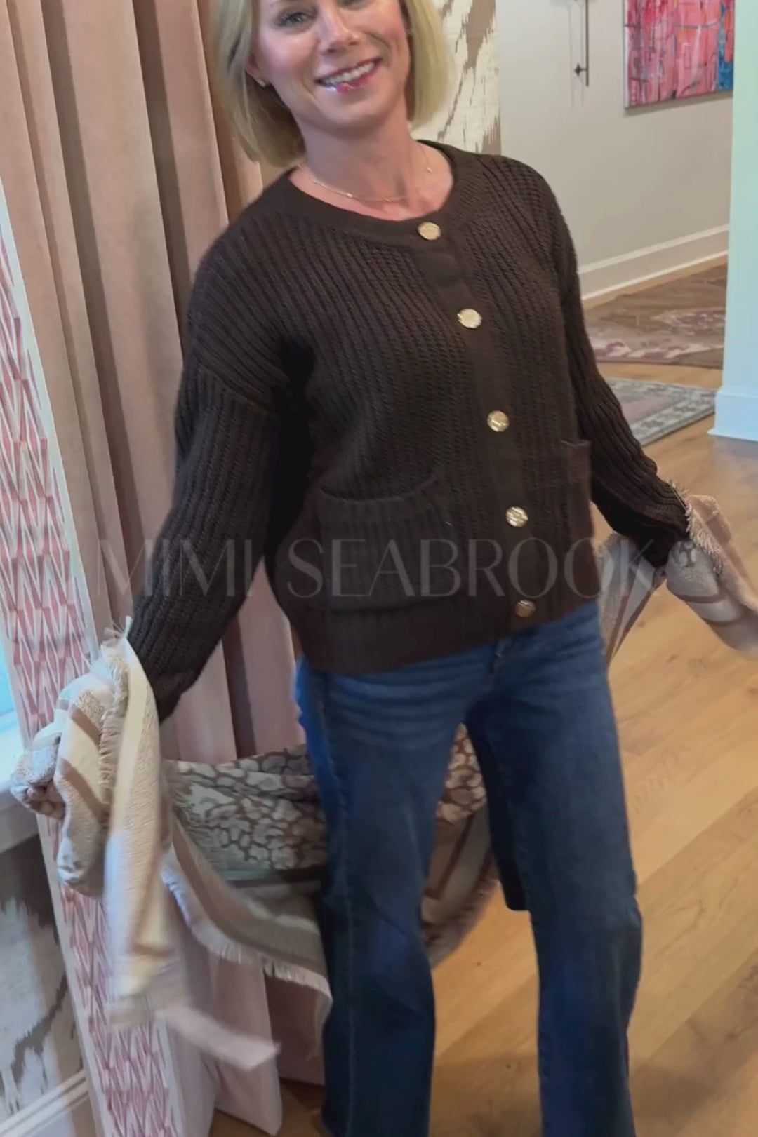 Ames cardigan sweater, brown