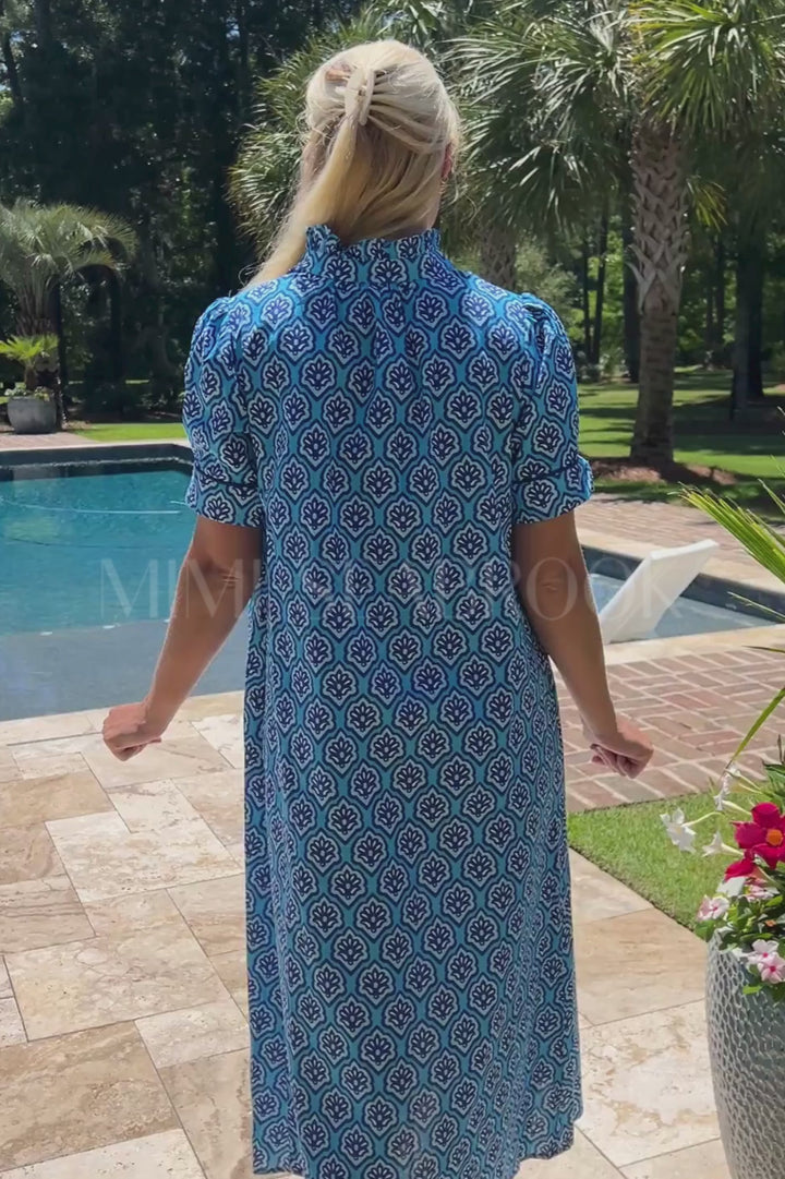 Bastian dress, blue mix