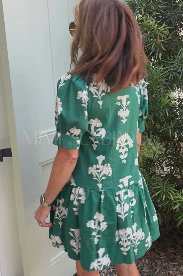 Sasha dress, hunter green