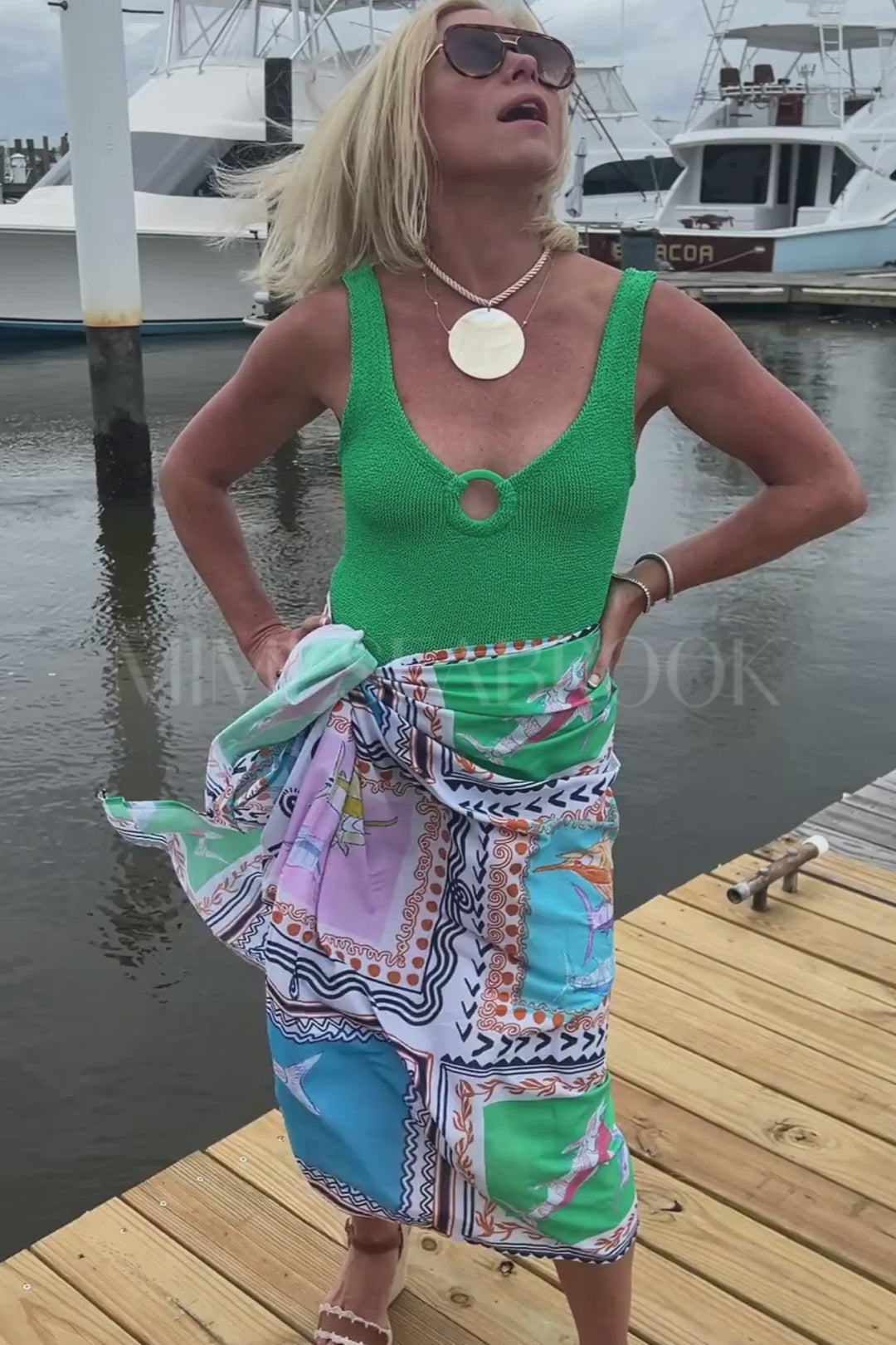 North Inlet Sarong / scarf  by King + Pitt, conch republic print