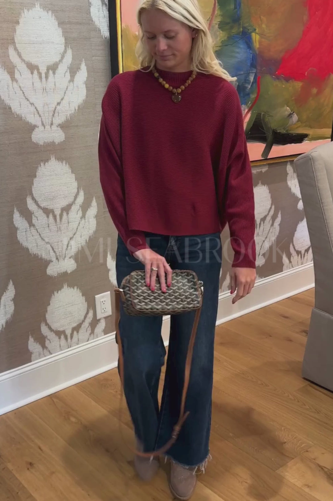 Raina sweater, garnet