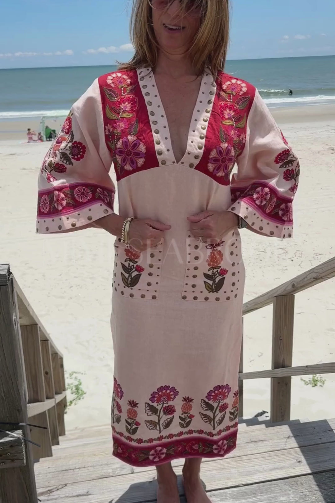 Nature Embroidered Cream Maxi Dress by Farm Rio