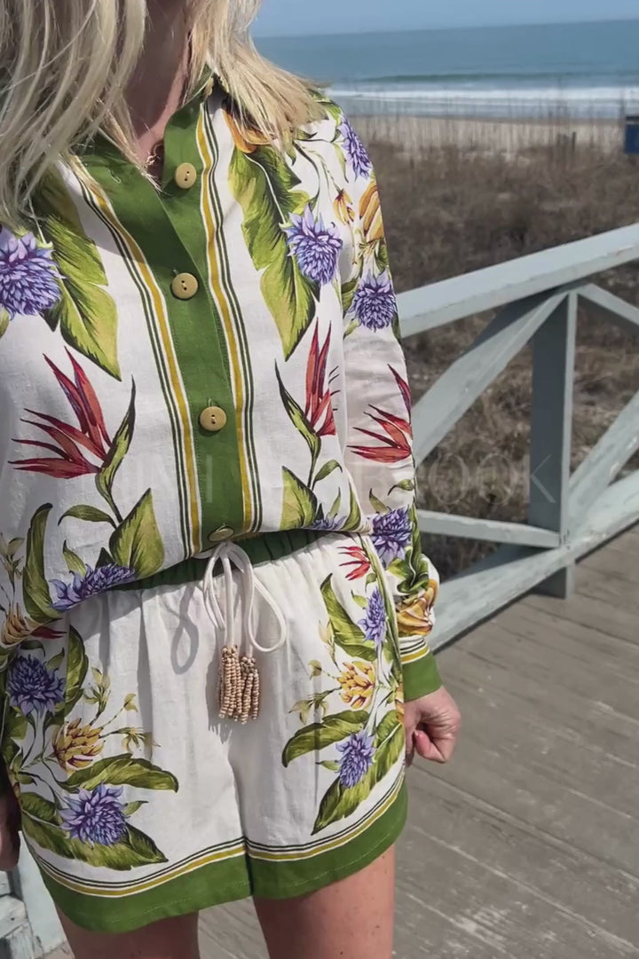 Tropical Scarf Sand Shirt by Farm Rio