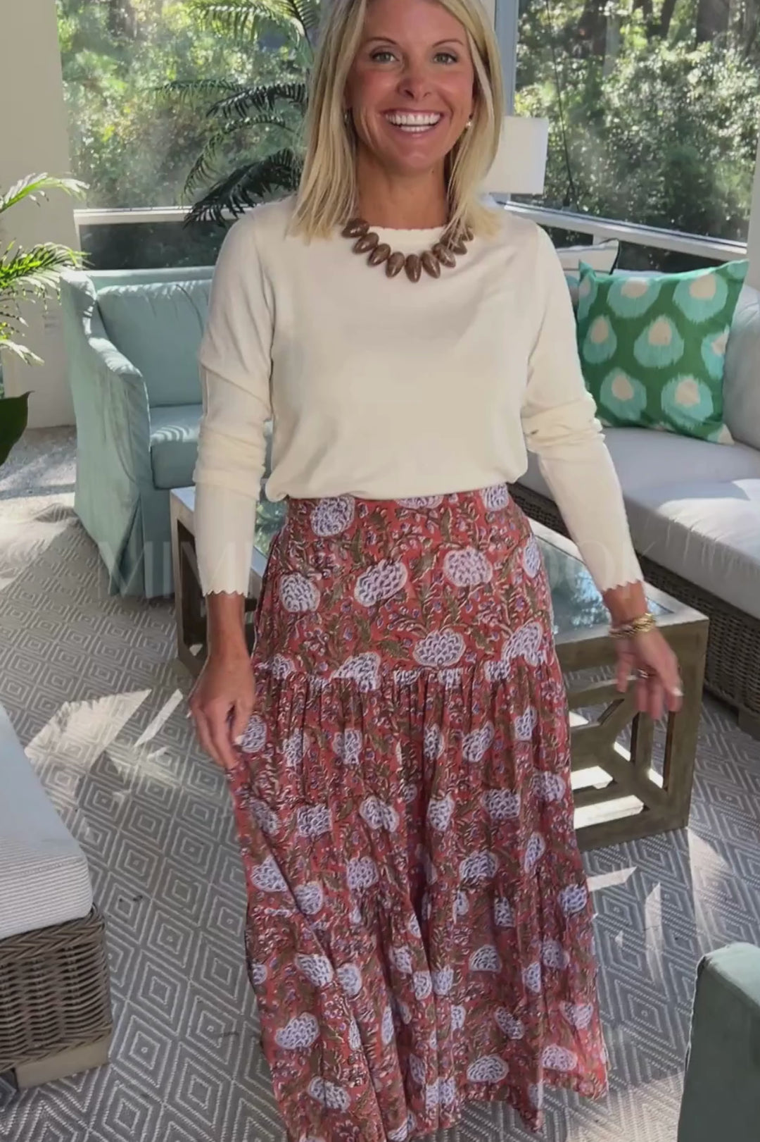 Murphy skirt, rust/purple multi