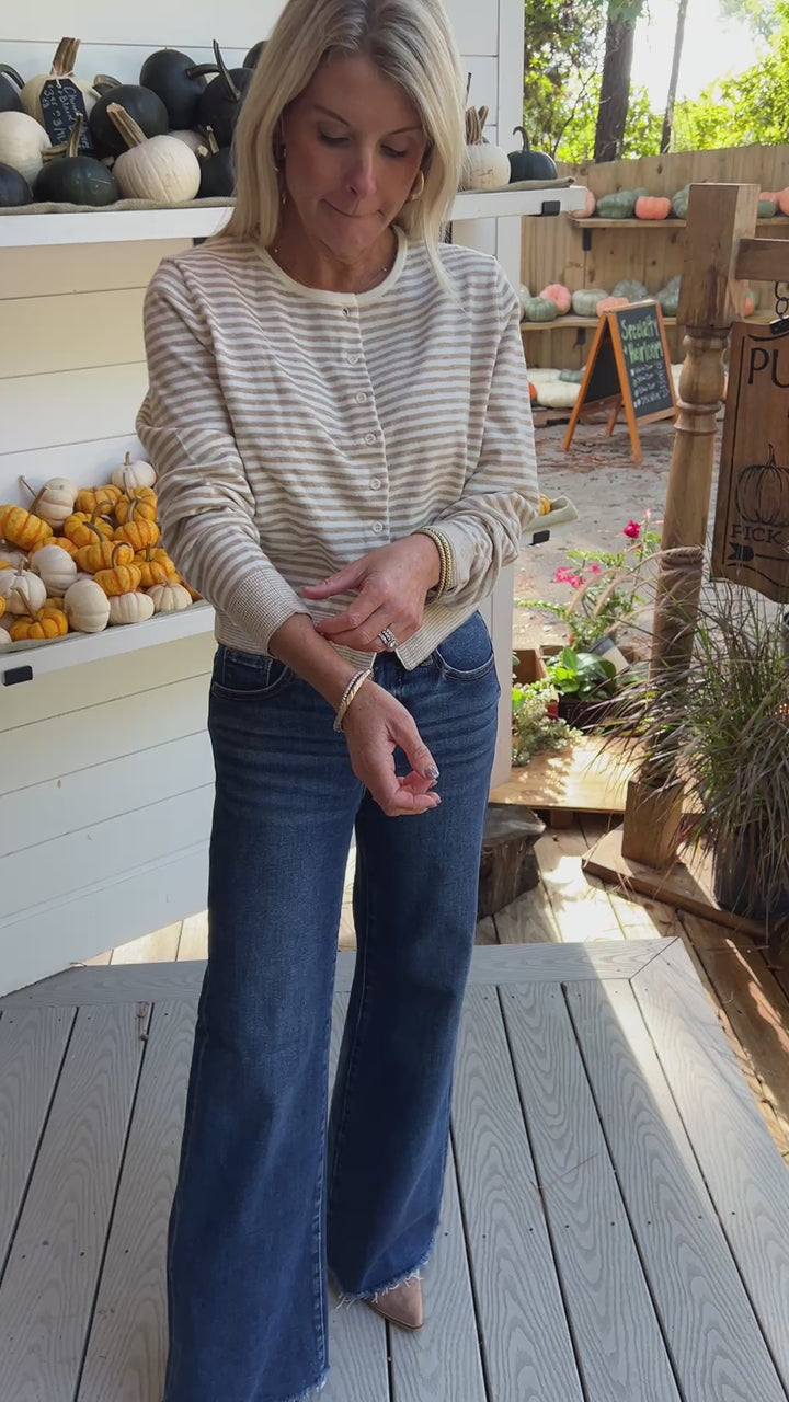 Randel sweater, taupe/white