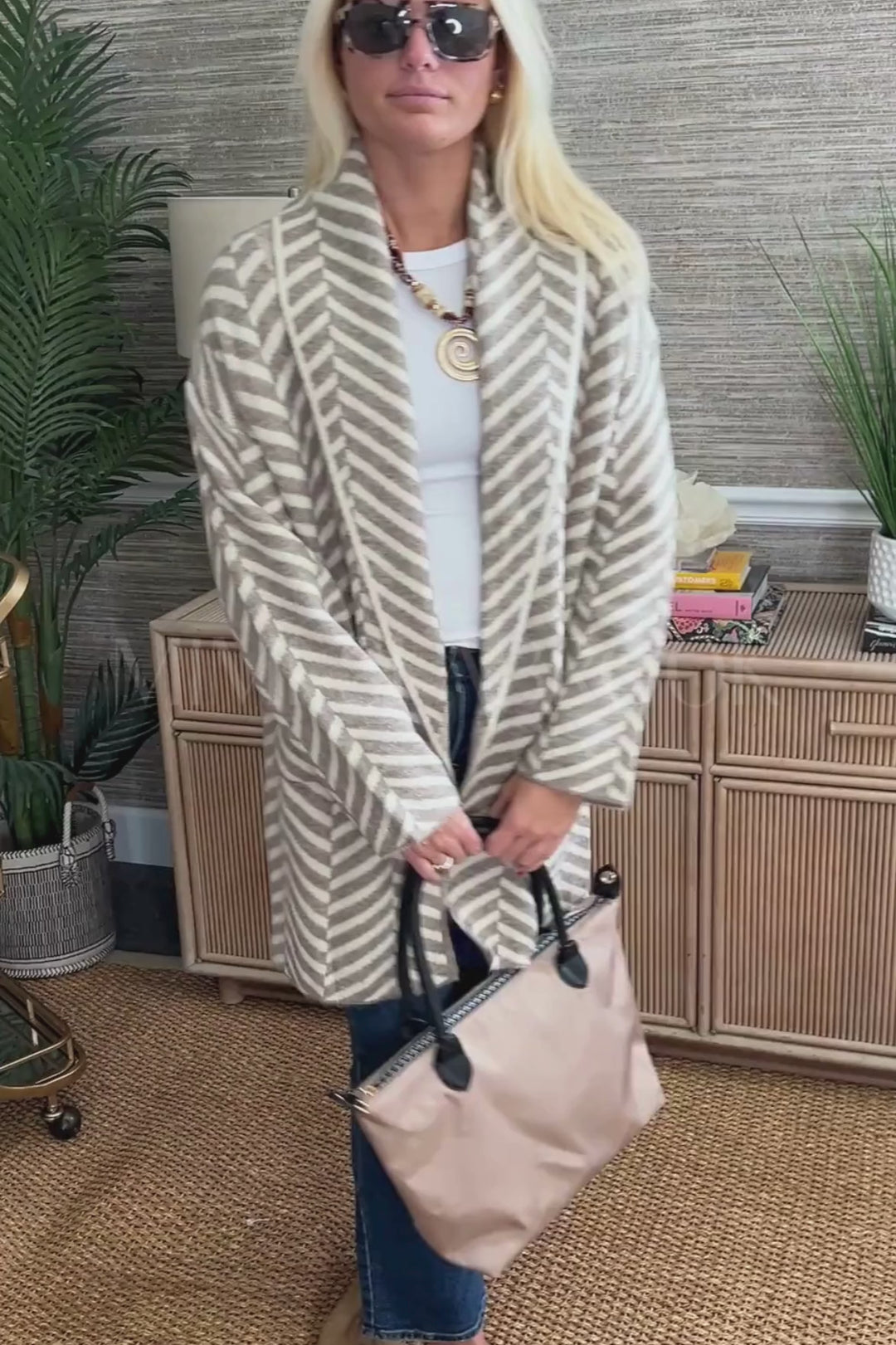 Kerry cardigan sweater, taupe