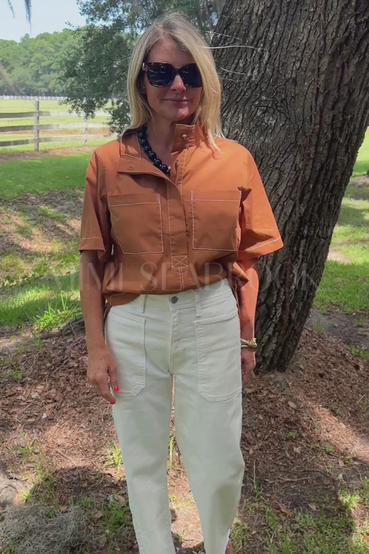Cato top, caramel