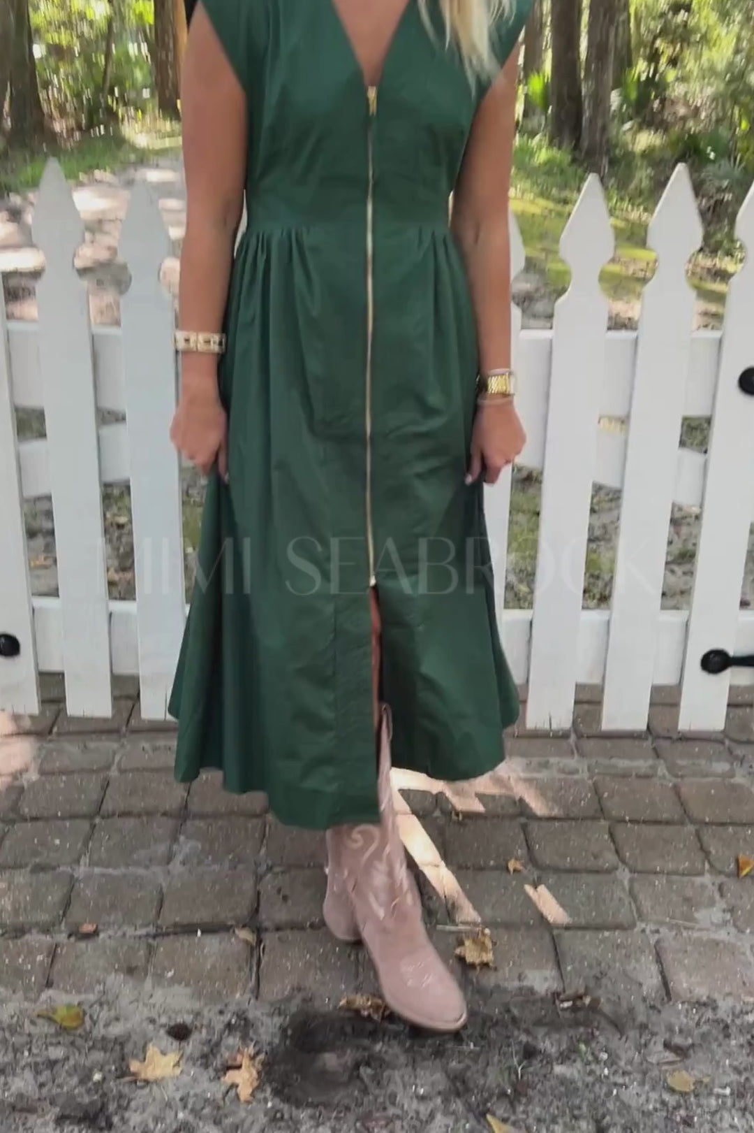 Analia dress, hunter green