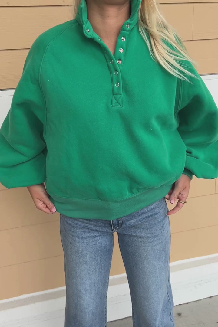 Charlize collared sweatshirt, green