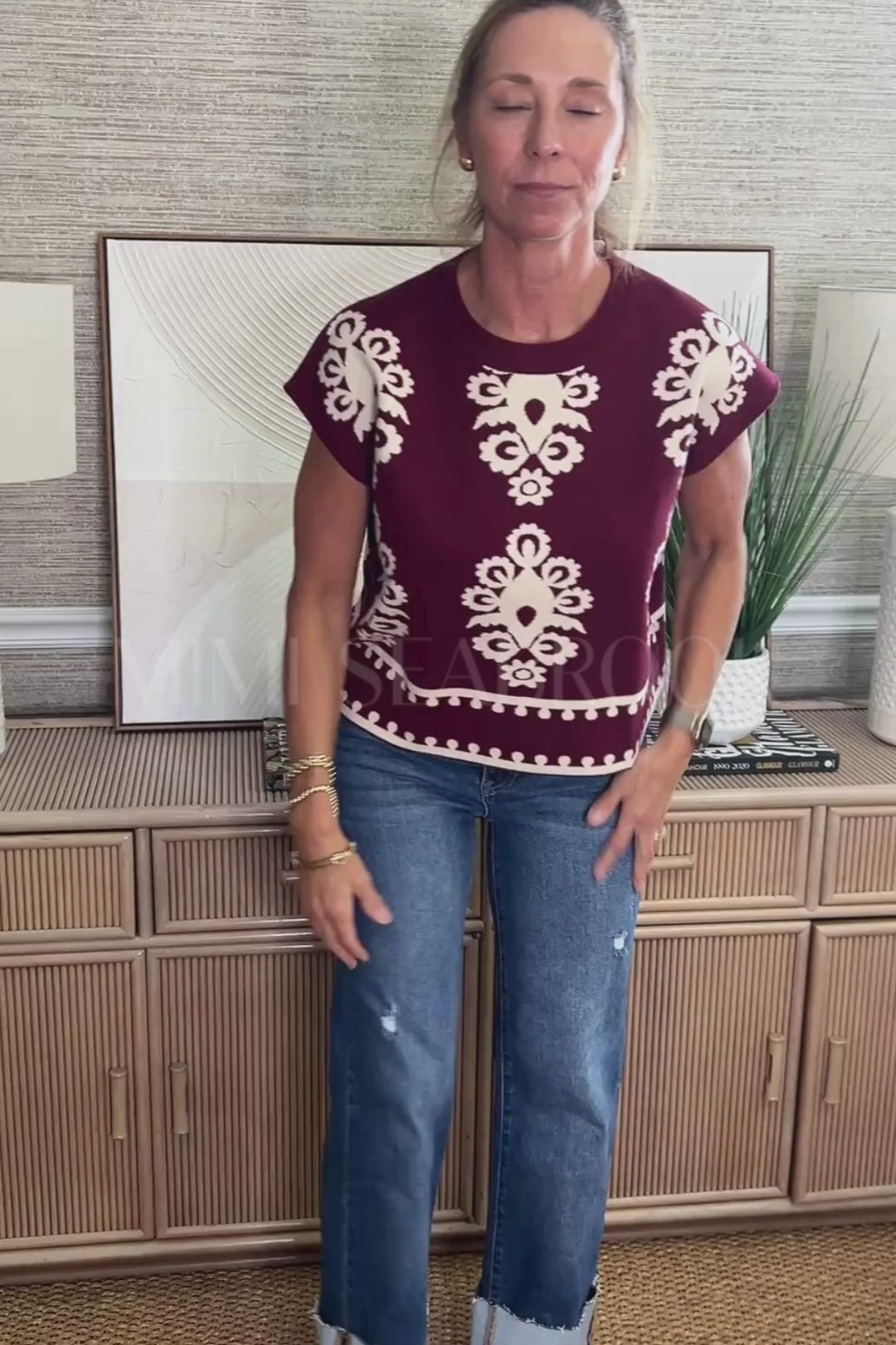 Annandale top, burgundy