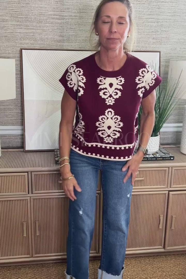 Annandale top, burgundy