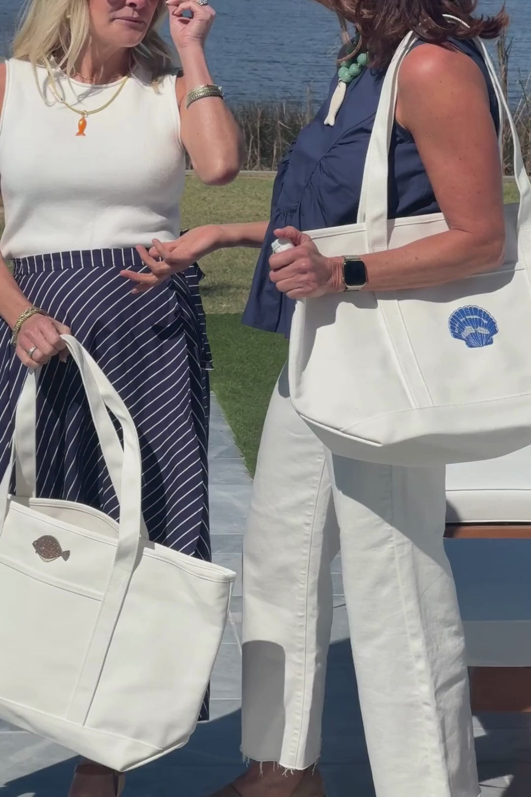 Lowcountry Tote Bag by Mimi Seabrook, Flounder