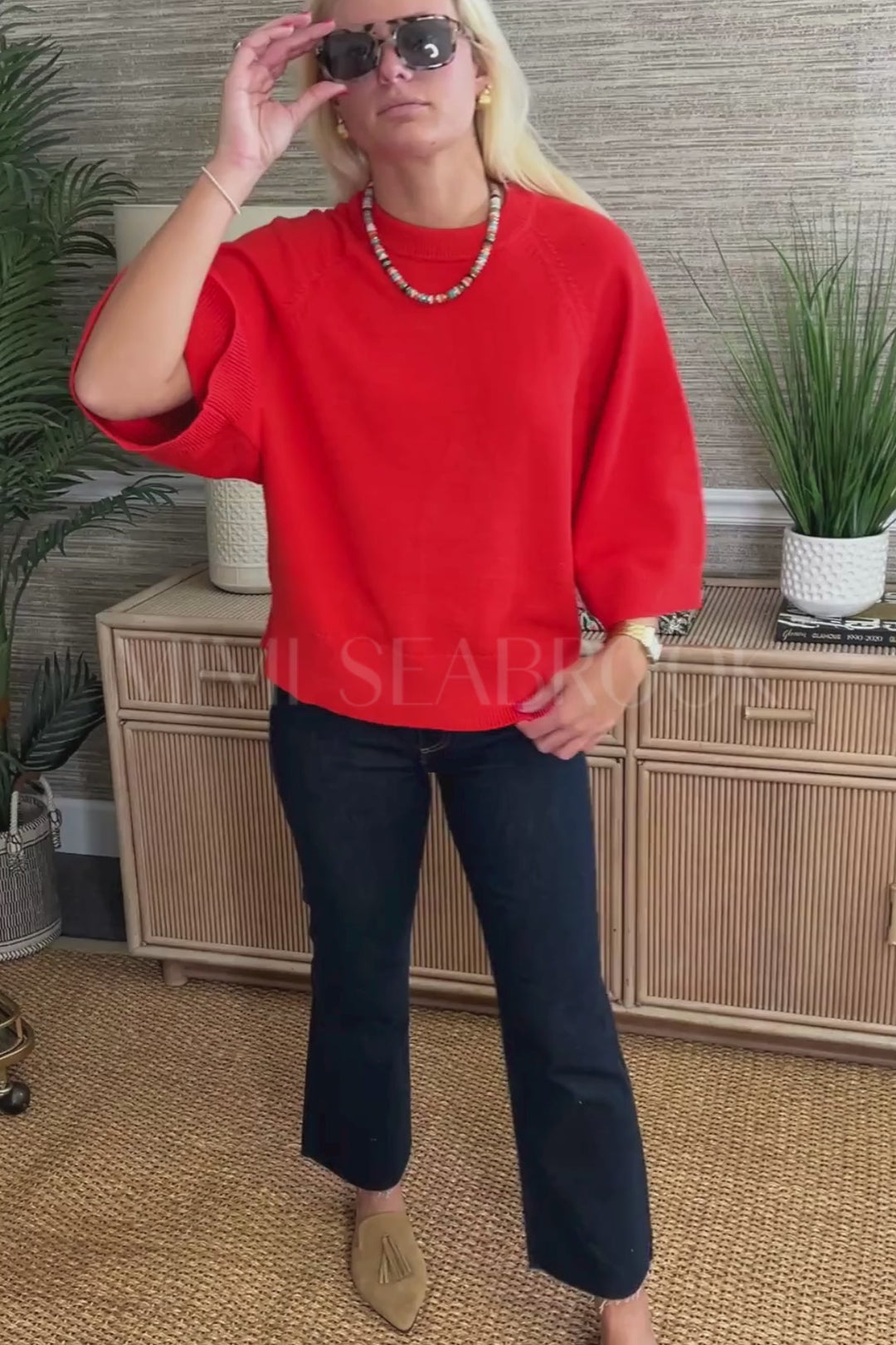 Fresno sweater, tomato red