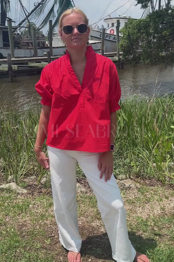 Sonnet top, red