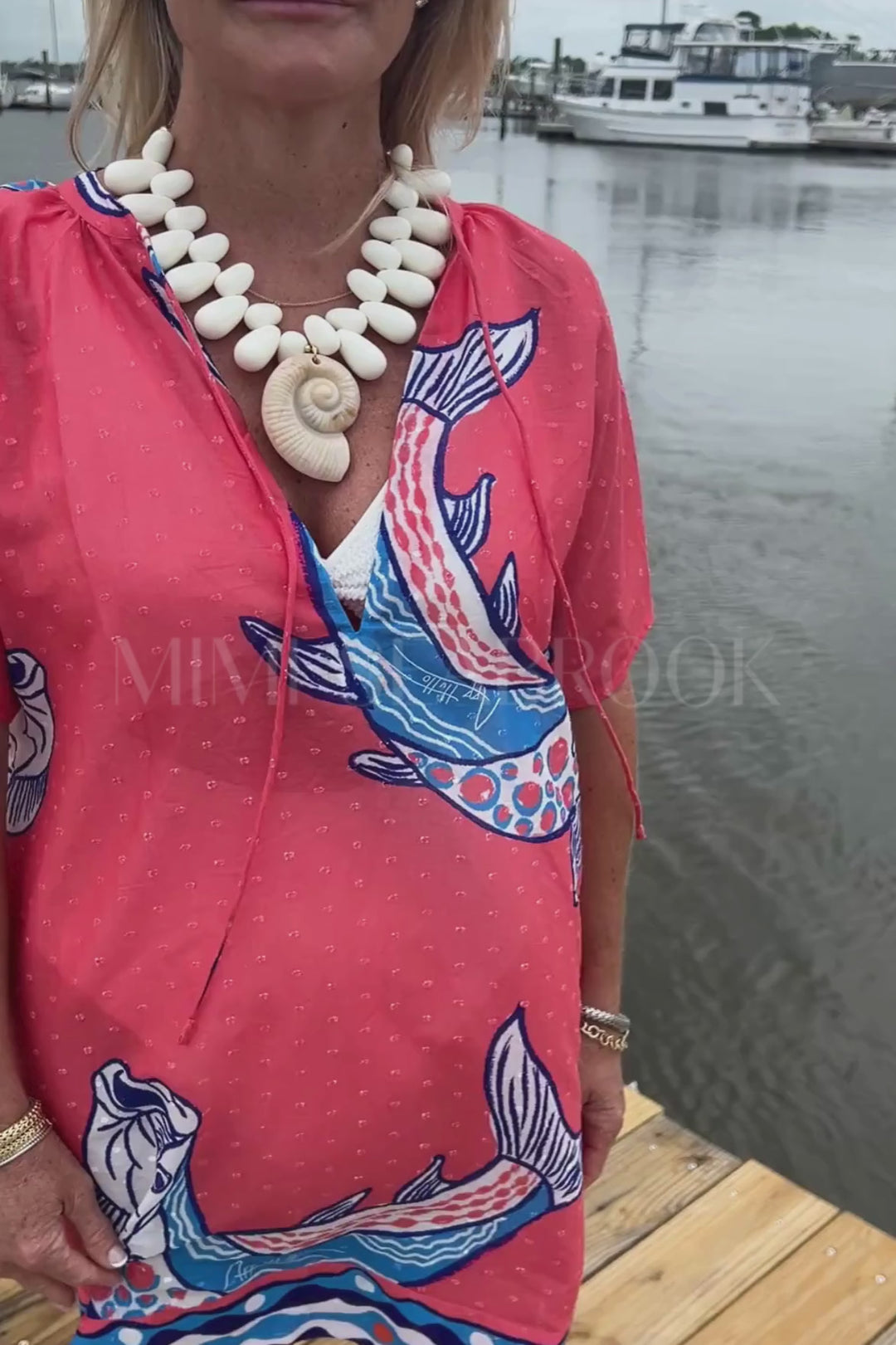 Duck Key cover up Dress by King + Pitt, sunset tarpon print