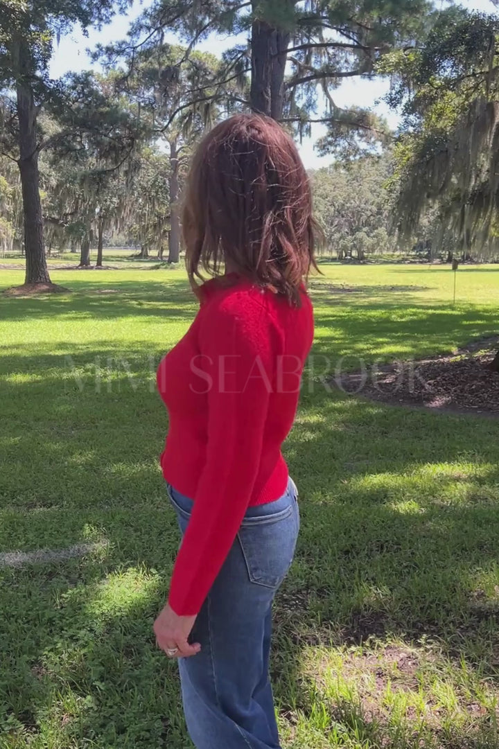 Tinsley cardigan sweater, red