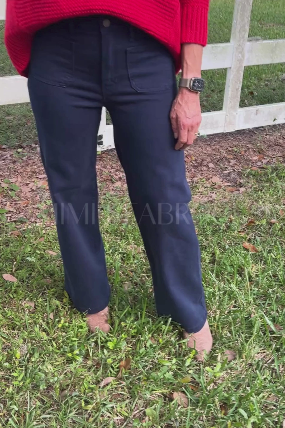 Reina high rise wide leg jeans, navy