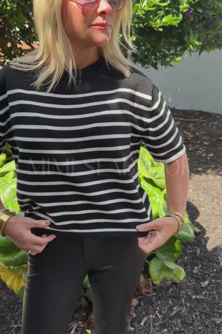 Alston top, black cream