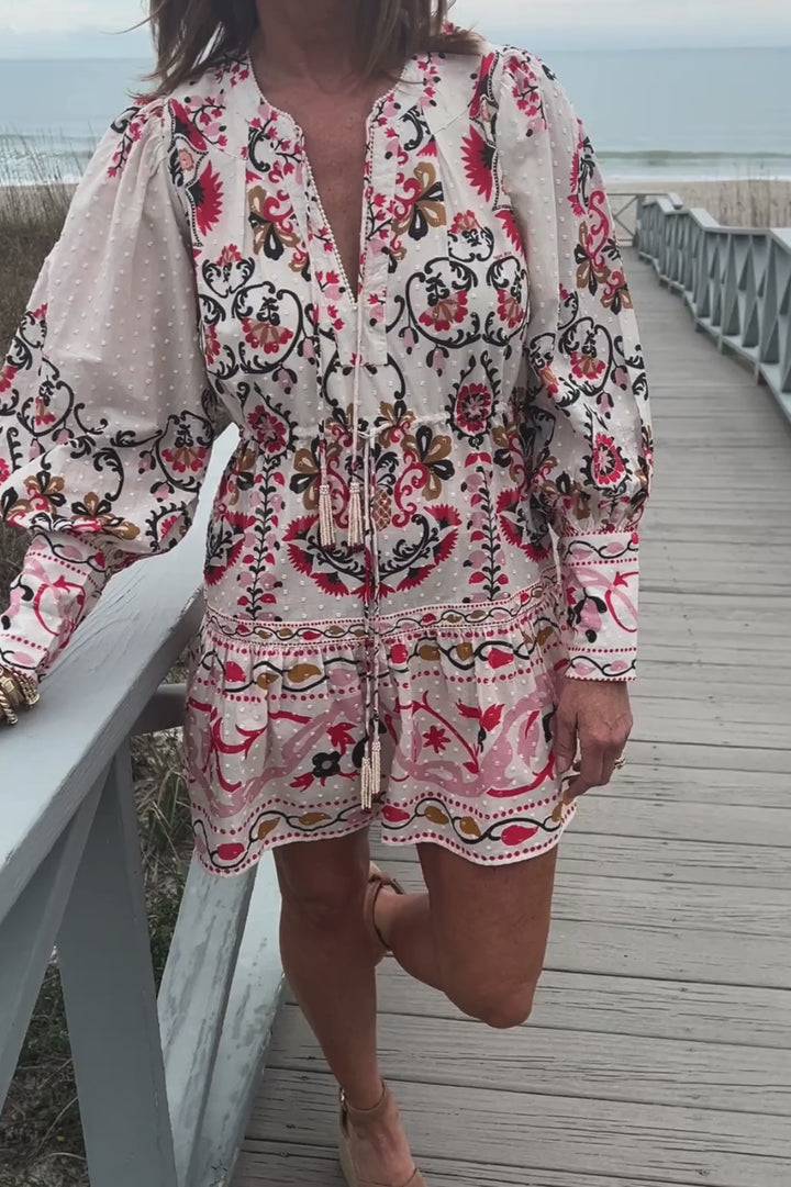 Cashew Mandala Cream Mini Dress by Farm Rio